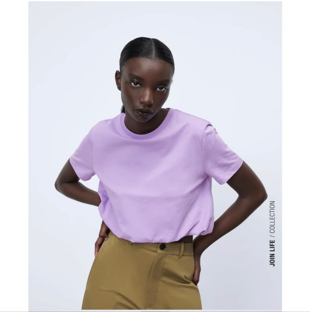 Zara Interlock Short Sleeve T-shirt Size Medium